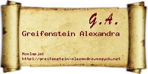 Greifenstein Alexandra névjegykártya